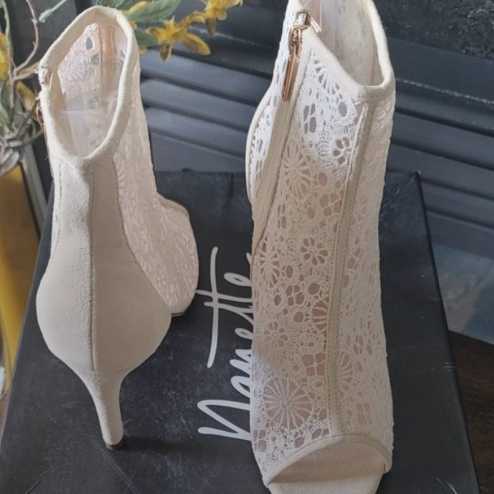 Nanette Lapore Lace Ankle Bootie Open Toe NIB